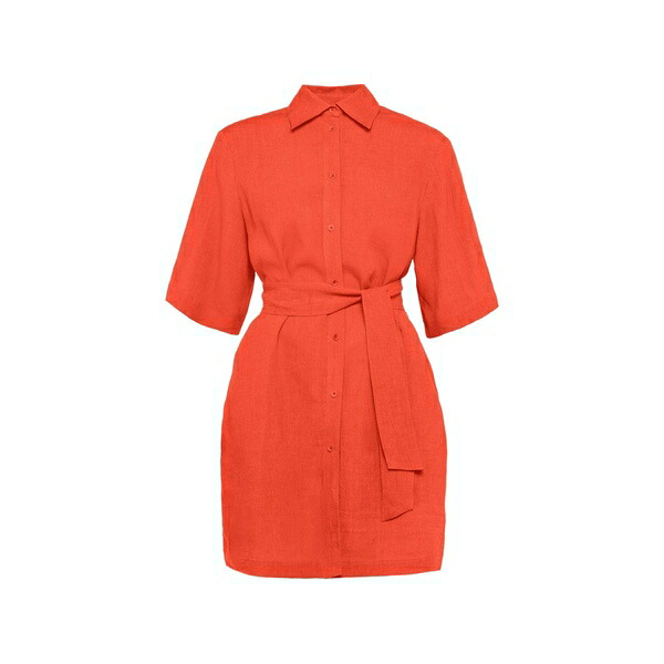 エレス レディース ワンピース トップス S茫漏ducteur shirt dress Red|asty