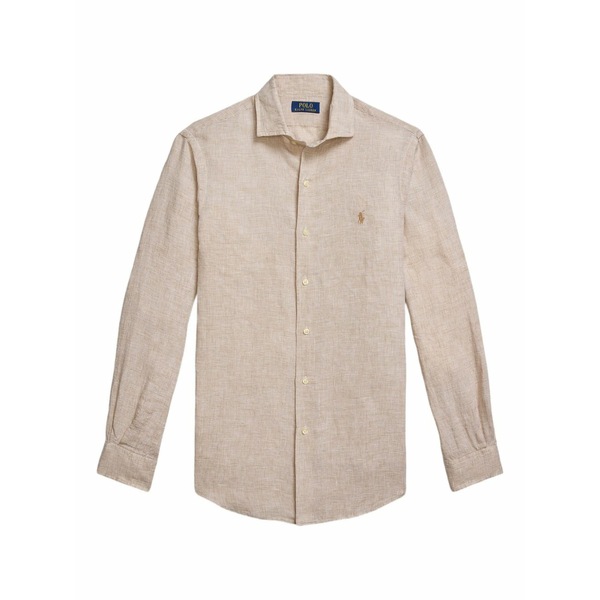 ラルフローレン メンズ シャツ トップス Long-sleeve linen shirt Neutrals|asty