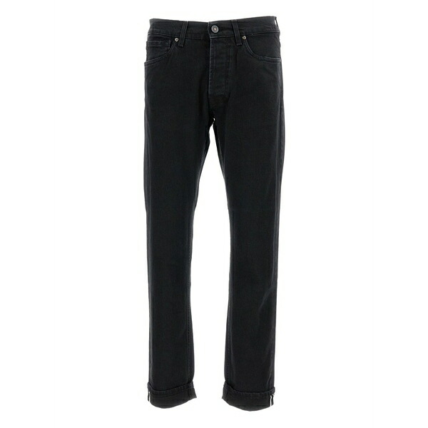 テラ・ジェノバ メンズ ジーンズズボン下 ボトムス Cuffed trousers Black ズボン・パンツ-メンズファッション