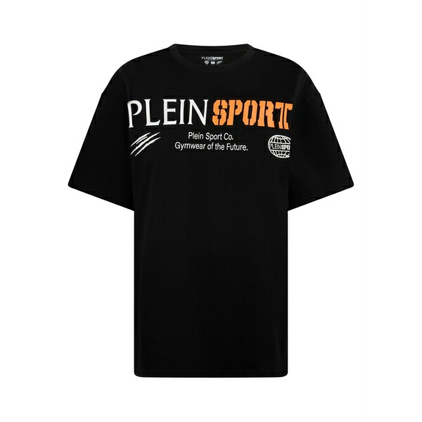 プレインスポーツ メンズ Tシャツ トップス Round-neck logo t-shirt Black｜asty