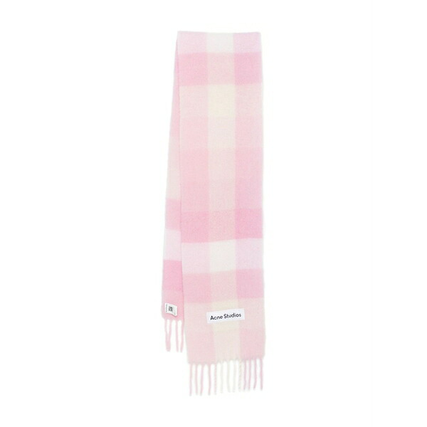 アクネ ストゥディオズ メンズ えり巻き・袈裟・えり巻き 付属物 Checked fringed scarf Pink