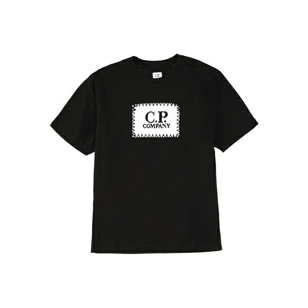 シーピーカンパニー メンズ プルオーバー トップス Logo-print t-shirt Black