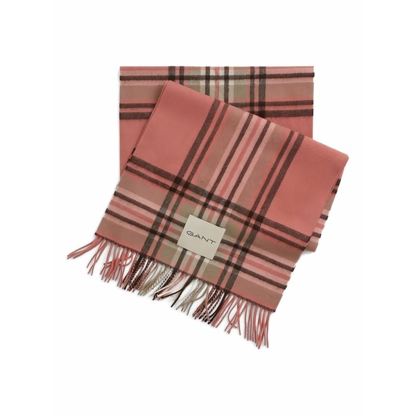 ガント レディース マフラー・ストール・スカーフ アクセサリー Check-pattern wool scarf Pink｜asty