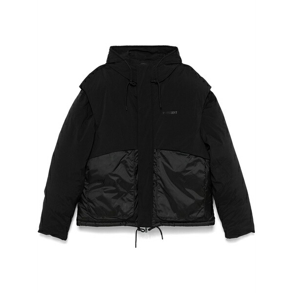 リプレゼント メンズ 上衣＆上衣 アウター Hooded puffer jacket Black コート・ジャケット-メンズファッション