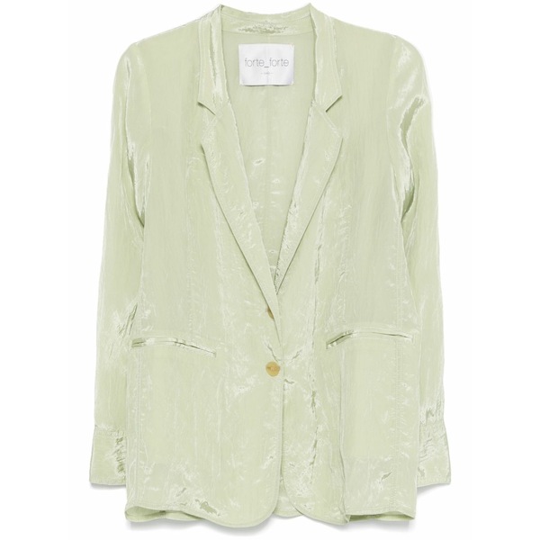 フォルテ フォルテ レディース 上衣＆上衣 アウター Crinkled blazer Green