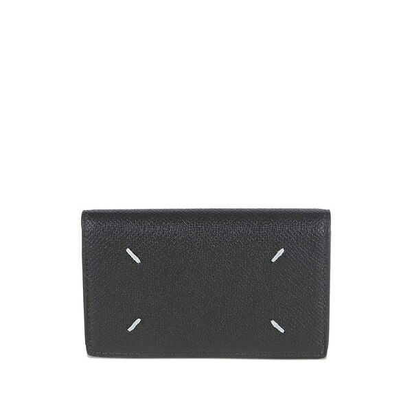 マルタンマルジェラ メンズ 紙入れ 付属品 Leather card holder  Black