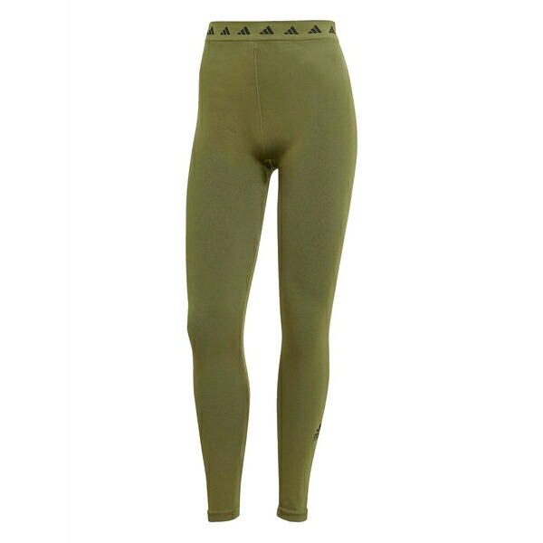 アディダス レディース レギンス ボトムス Logo-waistband leggings Green