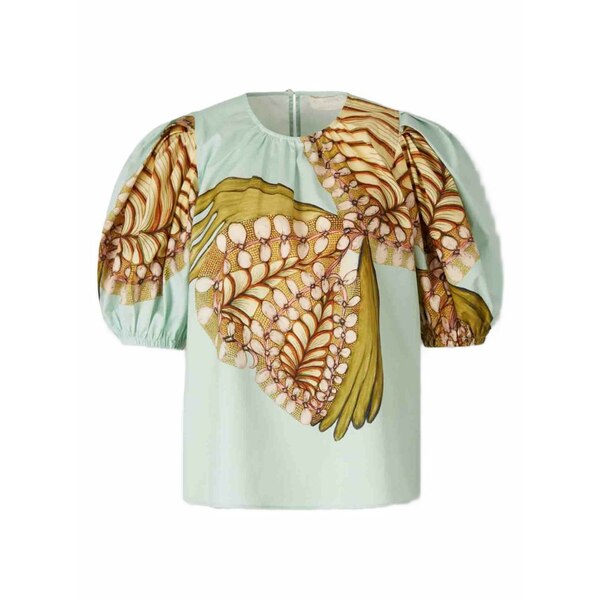 ウラ・ジョンソン レディース シャツ トップス Ravena puff-sleeve top Blue|asty