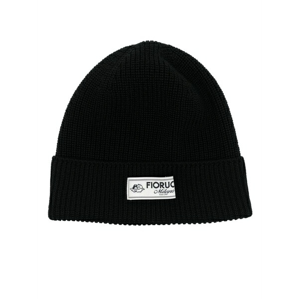 フィオルッチ メンズ 帽子 アクセサリー Logo beanie Black｜asty