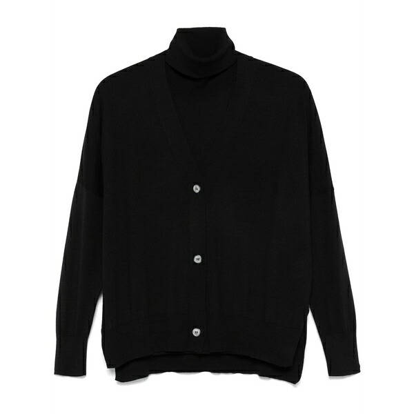 ブランカ ヴィータ レディース 編み物\u0026スウェーター アウター Fine-knit vest and cardigan set Black