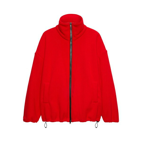 エムエスジイエム レディース 編み物\u0026スウェーター アウター Zip-fatening sweatshirt Red