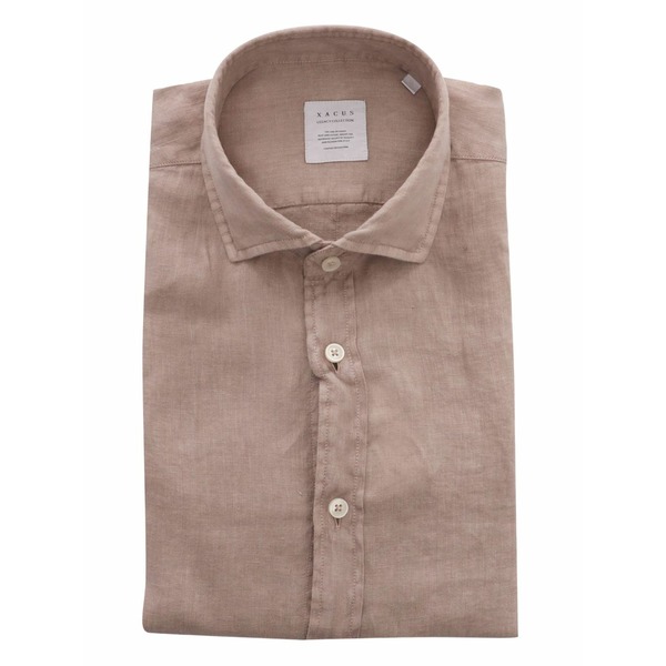 ザカス  メンズ シャツ トップス Linen button-down shirt Pink