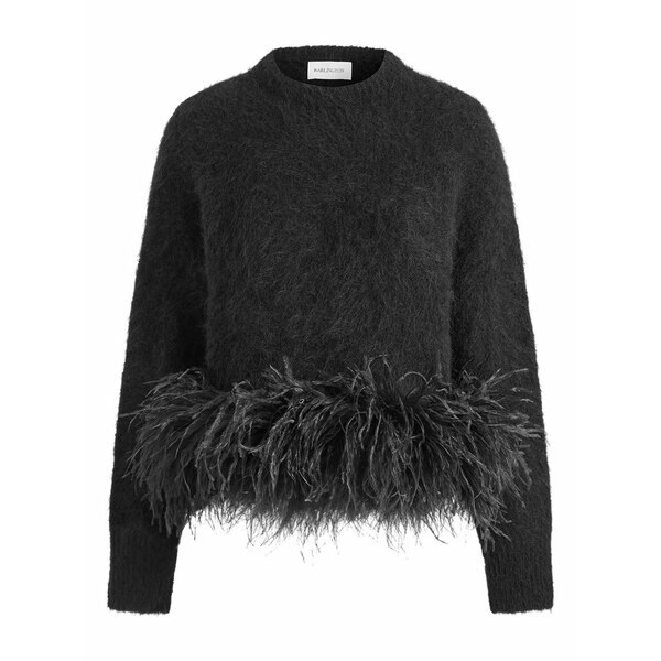 シックス青少年・アーリントン レディース 編み物\u0026スウェーター アウター Dovico feather top Black