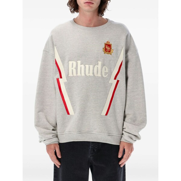 ルード メンズ パーカー・スウェットシャツ アウター Logo-embroidered cotton sweatshirt Grey