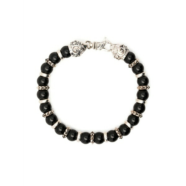 エマニュエレ ビコッキ メンズ ブレスレット・バングル・アンクレット アクセサリー Arabesque beaded bracelet Black｜asty