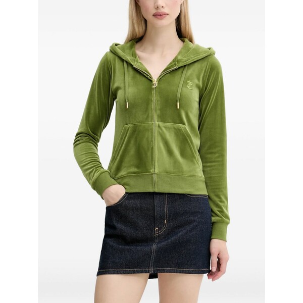 ジューシークチュール レディース パーカー・スウェットシャツ アウター Velour zip-up hoodie Green