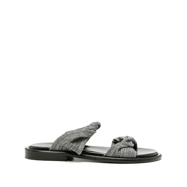イロ レディース サンダル シューズ Twist glitter flat slides Silver｜asty