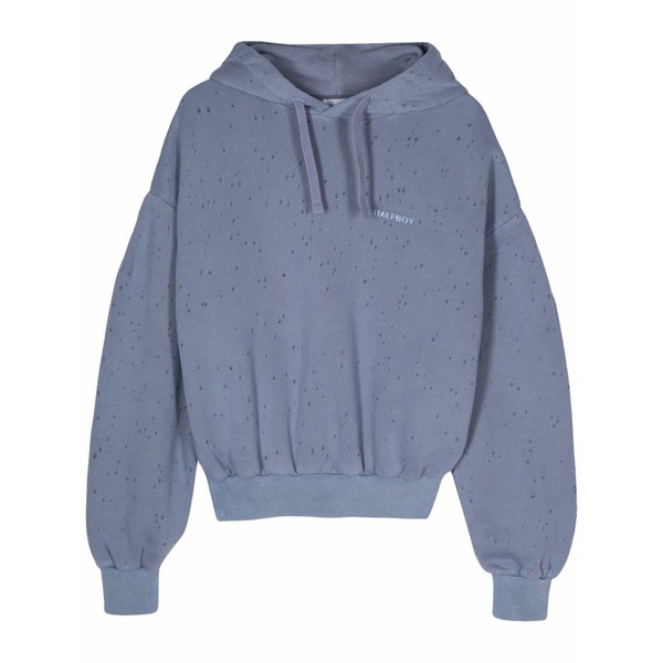 二分の一男の子 レディース パーカー・スウェットシャツ アウター Logo-print hoodie Blue