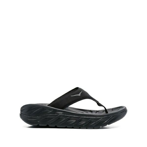 ホカオネオネ レディース サンダル シューズ Wedged flip flops Black｜asty