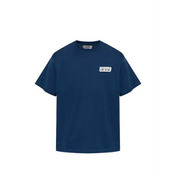 ベルサーチ メンズ Tシャツ トップス Logo-detail t-shirt Blue｜asty