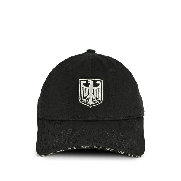 ヴェトモン メンズ 鳥打ち帽 付属物 Polizei eagle-emblem baseball cap Black