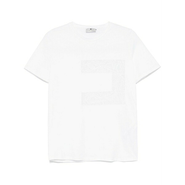 エリザベスフランキ レディース プルオーバー トップス Voile-logo jersey t-shirt White