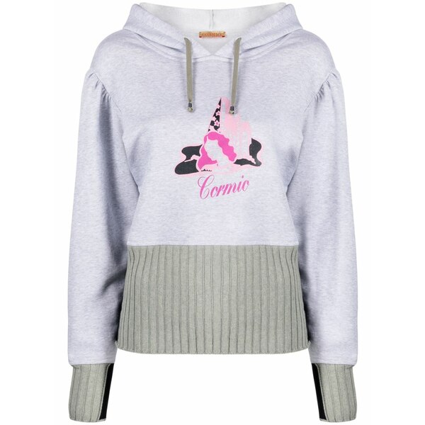 コルミオ レディース パーカー・スウェットシャツ アウター Michelle graphic-print cotton hoodie Grey