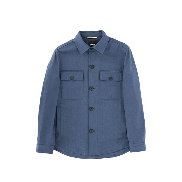 ボス メンズ ジャケット＆ブルゾン アウター Chest-pockets shirt jacket Blue｜asty