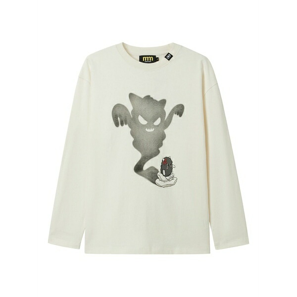 ミニ皮膚軟化剤 レディース プルオーバー トップス Graphic-print long-sleeve t-shirt Neutrals