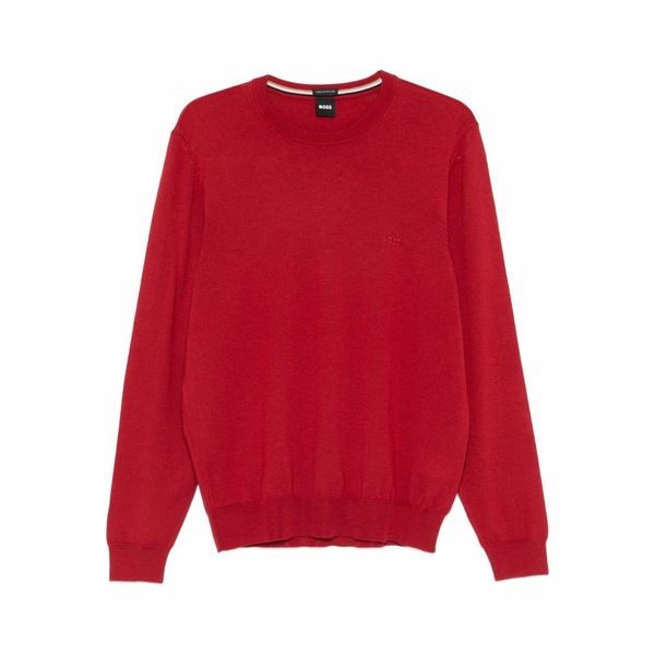 雇い主 メンズ 編み物\u0026プルオーバー アウター Crew neck sweater Red