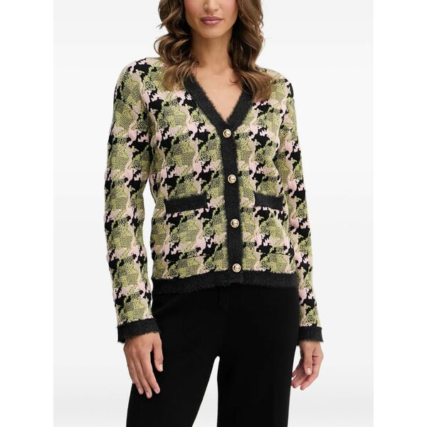 シルビアンヒーチ レディース ジレー アウター Houndstooth button-down cardigan Green