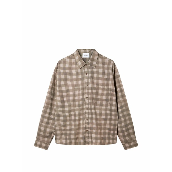 アクセルアリガト メンズ シャツ トップス Distort gingham shirt Neutrals|asty