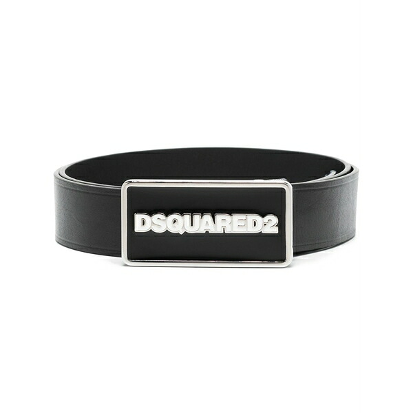ディースクエアード メンズ 三尺帯 添え物 Logo-buckle leather belt  Black