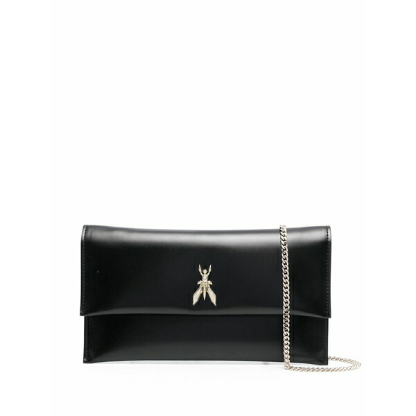 パトリツィア ペペ レディース クラッチペダル御徒面子 御徒面子 Fly ceremony leather bag Black
