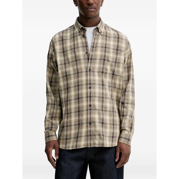 レ ドゥ メンズ シャツ トップス Kent check-pattern shirt Neutrals