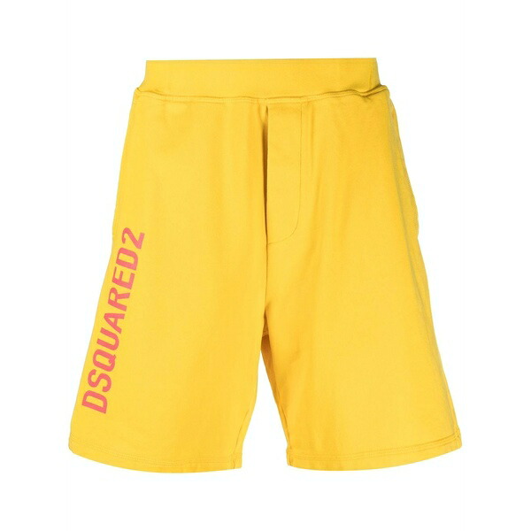 ディースクエアード メンズ カジュアルパンツ ボトムス Cotton logo print shorts Yellow|asty