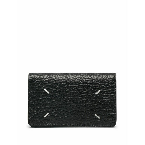 マルタンマルジェラ レディース 財布 アクセサリー Four-stitch leather card holder Black|asty