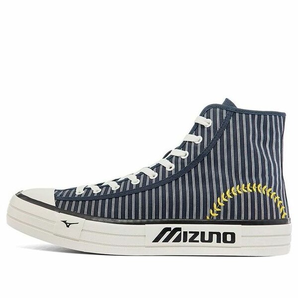 Mizuno ミズノ メンズ スニーカー 【Mizuno Courts High Top Canvas 'Navy Stripes' D1GH220702】 サイズ US_8.5(26.5cm)｜asty