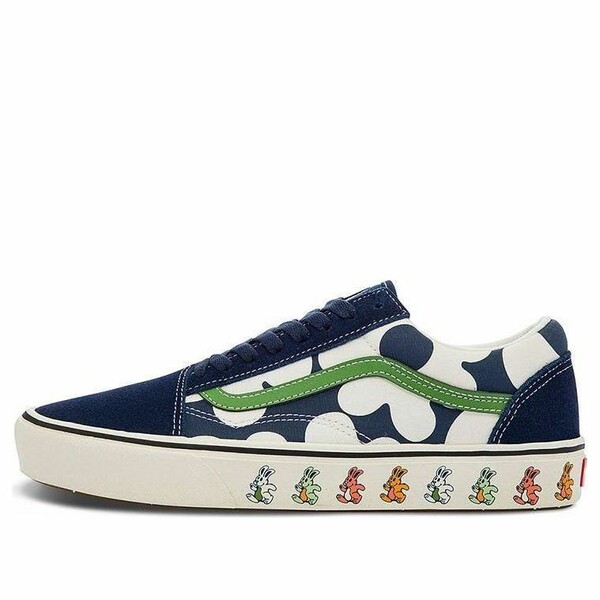 Vans バンズ メンズ スニーカー 【Vans Old Skool Casual Skate Shoes Unisex Blue White Flower Printing 'Blue White Green' VN0A5DYCB1U】 サイズ US_6(24.0cm)｜asty
