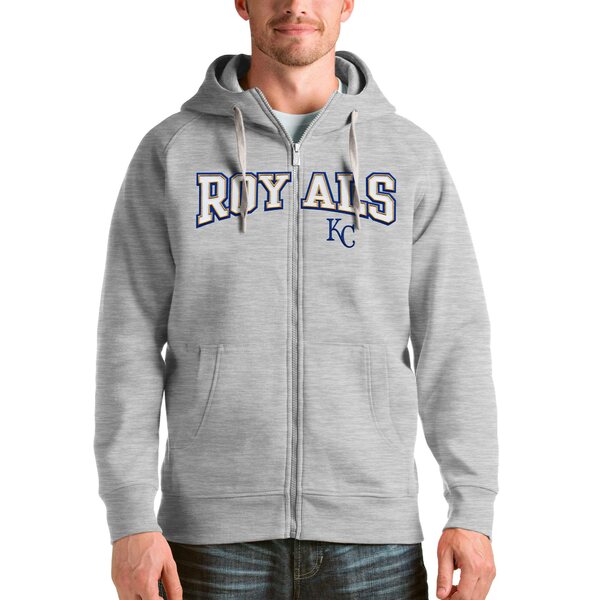 オプティミスティック アンティグア パーカー・スウェットシャツ アウター メンズ Colorado Rockies Antigua Victory  Pullover Hoodie Heathered Gray