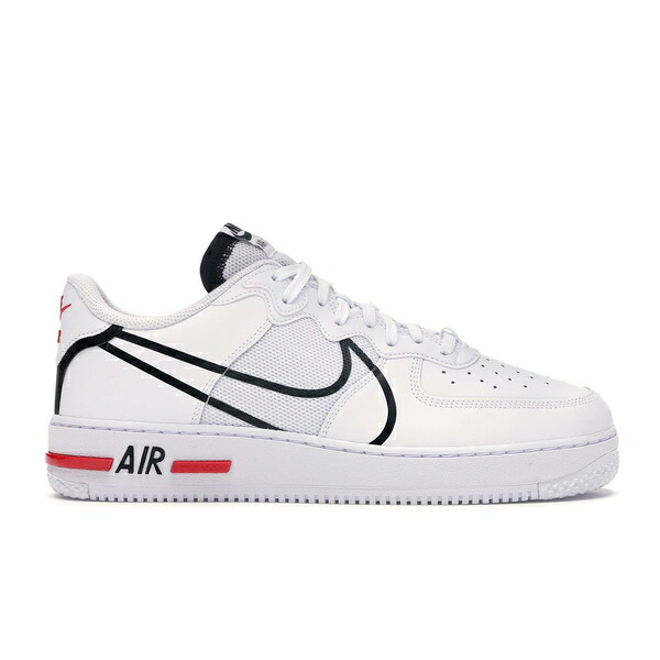 Nike ナイキ メンズ スニーカー  【Nike Air Force 1 React White Black Red】  大きさ US_9.5(27.5珊) White/Black-University Red