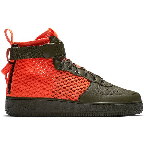 Nike ナイキ メンズ スニーカー  【Nike 空想科学小説 Air Force 1 Mid Cargo Khaki Total Crimson】  大きさ US_9.5(27.5糎) Cargo Khaki/Total Crimson-Cargo Khaki