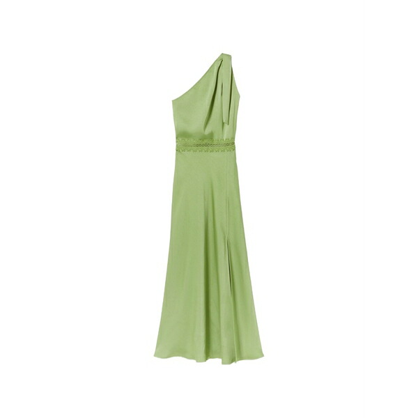 クローディピエルロ レディース 衣裳 トップス One-shoulder satin dress Green