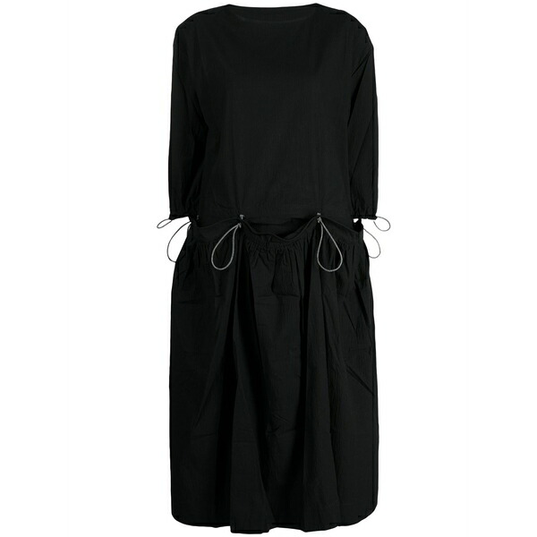 トゥーグッド レディース 衣装 トップス Roper crinkled-effect drawstring MIDI dress Black