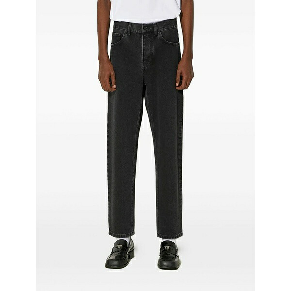 鉄道車両ハート形 メンズ ジーンズズボン下 ボトムス Patch jeans Grey