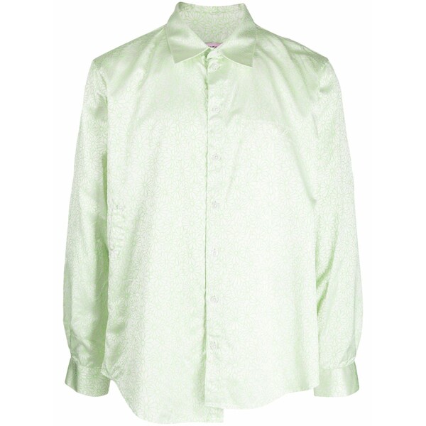 マーティン・サクラ色 メンズ ティーシャツ トップス Wrap floral print shirt Green