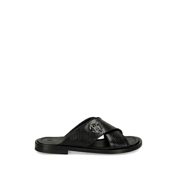 ロベルトカヴァリ メンズ サンダル シューズ Snakeskin sandals Black
