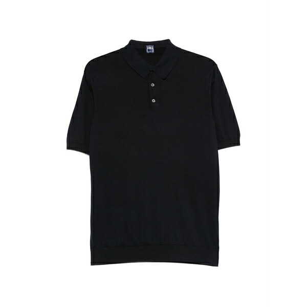 フェデーリ メンズ スポーツシャツ トップス Button-up polo shirt Blue