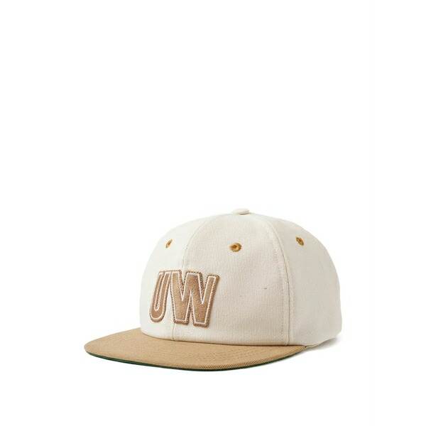 ユニバーサルワークス メンズ 鳥打ち帽 付属物 Logo-embroidered panelled cap Neutrals