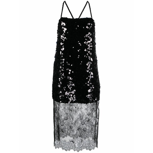 ソニアリキエル レディース 衣裳 トップス Sequinned MIDI slip dress Black